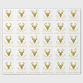 Faux Gold Foil getextureerd Der Head-vorm Cadeaupapier (Vlak)