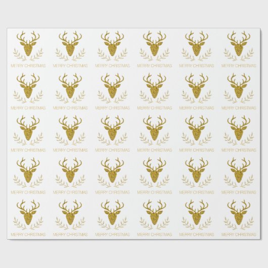 Faux Gold Foil getextureerd Der Head-vorm Cadeaupapier (Vlak)