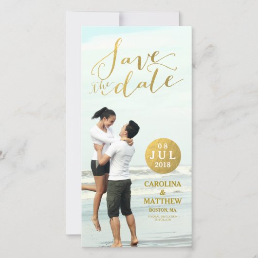 Faux Gold Foil Glamour | Enregistrer le Carte phot (Devant)