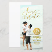 Faux Gold Foil Glamour | Enregistrer le Carte phot (Devant / Derrière)