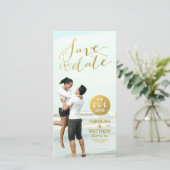 Faux Gold Foil Glamour | Enregistrer le Carte phot (Debout devant)