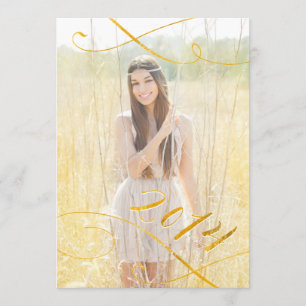 Faux Gold Foil Graduation Invitations   2014 Kaart