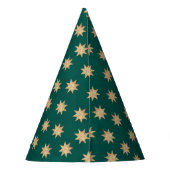 Faux Gold Foil & Green Stars Pattern Feesthoedjes (Achterkant)