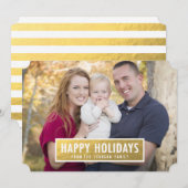 FAUX GOLD FOIL HEUREUX VACANCES CARTE PHOTO (Devant / Derrière)