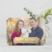 FAUX GOLD FOIL HEUREUX VACANCES CARTE PHOTO (Debout devant)