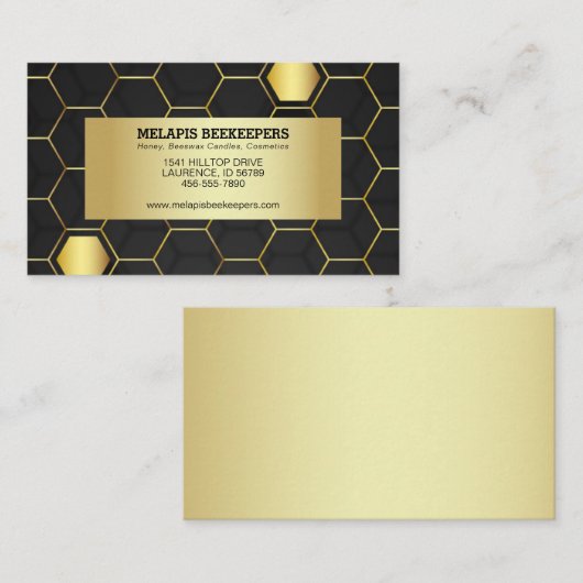 Faux Gold Foil Honeycomb Visitekaartje (Voorkant / Achterkant)