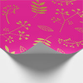 Faux Gold Foil Hot Pink Cadeaupapier (Hoek)