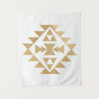 Faux Gold Foil Illustration Tribale Tapisserie mur