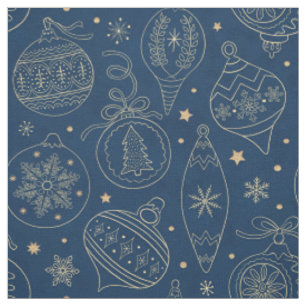 Faux Gold Foil-kerstboomdecortiepatroon Stof