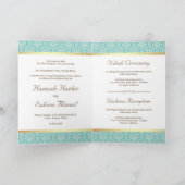 Faux Gold Foil Light Blauwgroen Damask Muslim Wedu (Binnen)