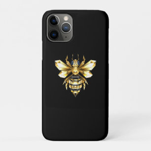 Faux Gold Foil Logo Bee Polygonaal op Zwart iPhone 11 Pro Hoesje
