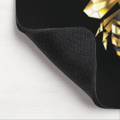 Faux Gold Foil Logo Bee Polygonaal op Zwart Muismat (Hoek)