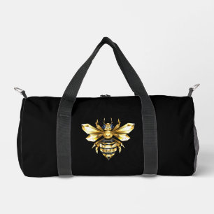 Faux Gold Foil Logo Bee Polygonaal op Zwart Plunjezak