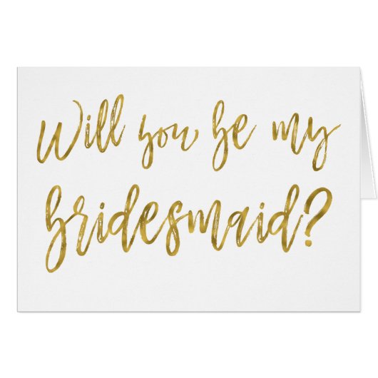 Faux Gold Foil Mariage Bridesmaid (Devant horizontal)