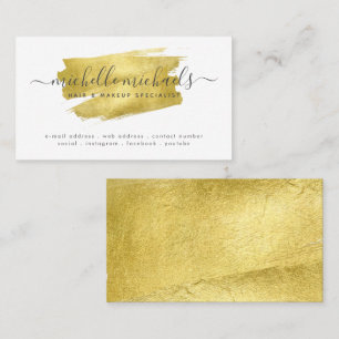 Faux Gold Foil-minimaal script gepenseerd Visitekaartje