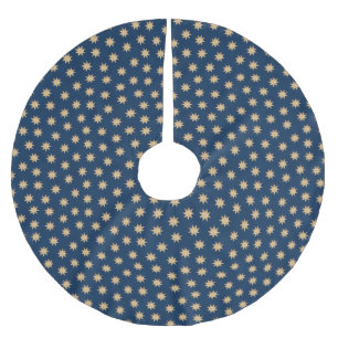 Faux Gold Foil & Navy Blue Stars Pattern Kerstboom Rok