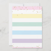 Faux Gold Foil, pastelregenboogstripes Baby shower Kaart (Achterkant)
