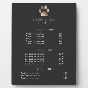 Faux Gold Foil Paw Print Logo en houtskool Fotoplaat