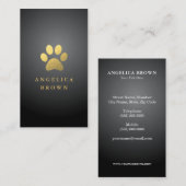 Faux Gold Foil Paw Print Visitekaartje (Voorkant / Achterkant)