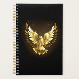 Faux Gold Foil Peace Dove en noir