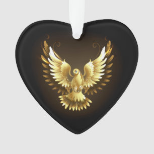 Faux Gold Foil Peace Dove en noir
