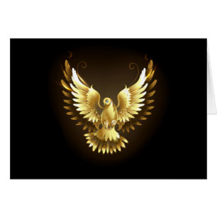 Faux Gold Foil Peace Dove op Zwart