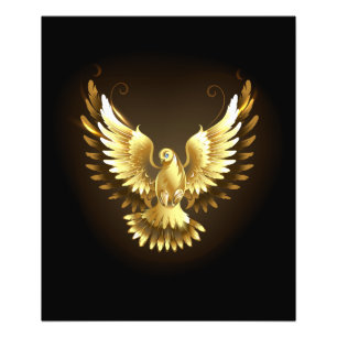 Faux Gold Foil Peace Dove op Zwart Foto Afdruk