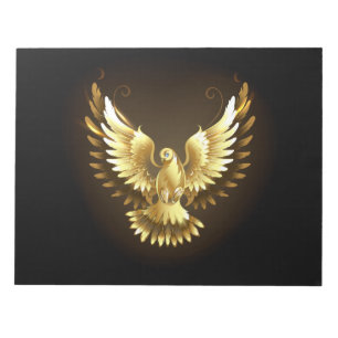 Faux Gold Foil Peace Dove op Zwart Notitieblok