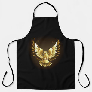 Faux Gold Foil Peace Dove op Zwart Schort