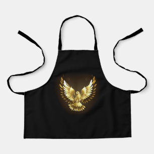 Faux Gold Foil Peace Dove op Zwart Schort