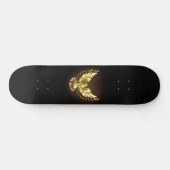 Faux Gold Foil Peace Dove op Zwart Skateboard (Horizontaal)