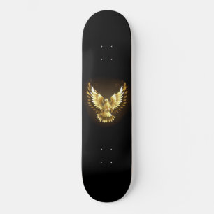 Faux Gold Foil Peace Dove op Zwart Skateboard