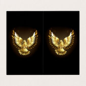 Faux Gold Foil Peace Dove op Zwart Visitekaartjes (Buitenkant ongevouwen)