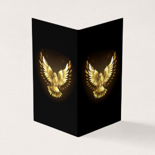 Faux Gold Foil Peace Dove op Zwart Visitekaartjes