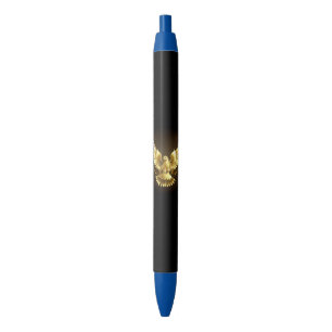 Faux Gold Foil Peace Dove op Zwart Zwarte Inkt Pen