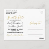 Faux Gold Foil Photo Enregistrer La Date Carte Pos (Dos)