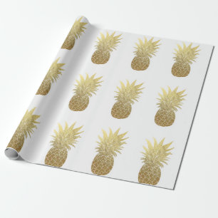 Faux Gold Foil Pineappel Wrapping Paper Cadeaupapier