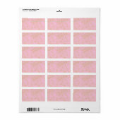 Faux Gold Foil Pink Background Sprinkle Glitter Etiket (Full Sheet)