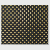 Faux Gold Foil Polka Dot Pattern Cadeaupapier (Vlak)