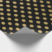 Faux Gold Foil Polka Dot Pattern Cadeaupapier (Hoek)
