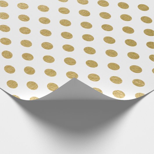 Faux Gold Foil Polka Dot Pattern Cadeaupapier (Hoek)
