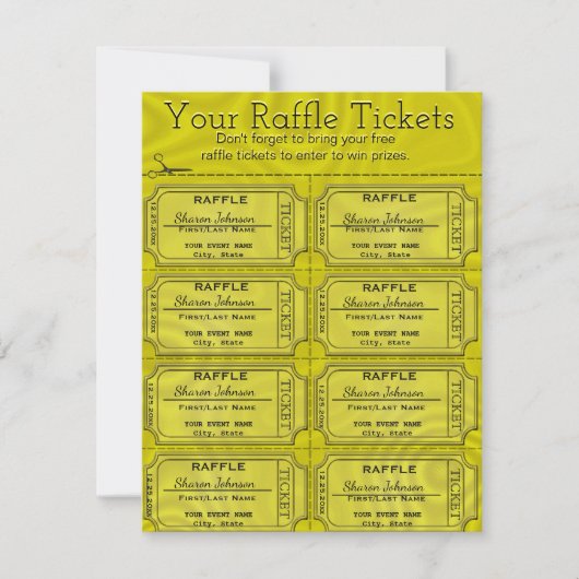 Faux Gold Foil Raffle Tickets Kaart (Voorkant)