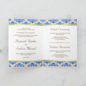 Faux Gold Foil Royal Blue Damask Muslim Weduwen (Binnen)
