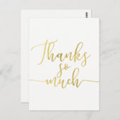 Faux Gold Foil Script Hartelijk dank voor Bedankt Briefkaart (Voorkant / Achterkant)