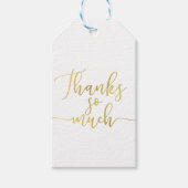 Faux Gold Foil Script Hartelijk dank voor Bedankt Cadeaulabel (Voorkant)