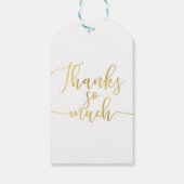 Faux Gold Foil Script Hartelijk dank voor Bedankt Cadeaulabel (Achterkant)
