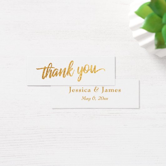 Faux Gold Foil Script Merci mariage Faveur (Bureau)