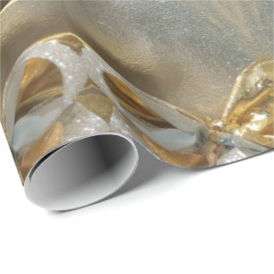 Faux Gold Foil-script voor prettig kerstfeest Cadeaupapier