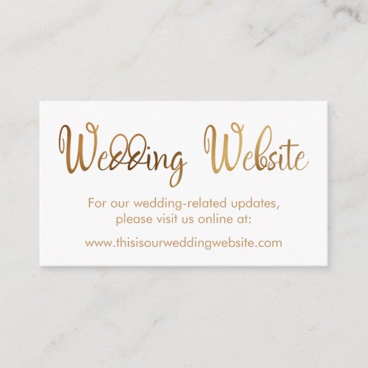 Faux Gold Foil, Site Mariage Insérer une carte (Devant)