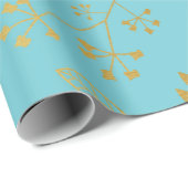Faux Gold Foil Sky Blue Cadeaupapier (Rol Hoek)